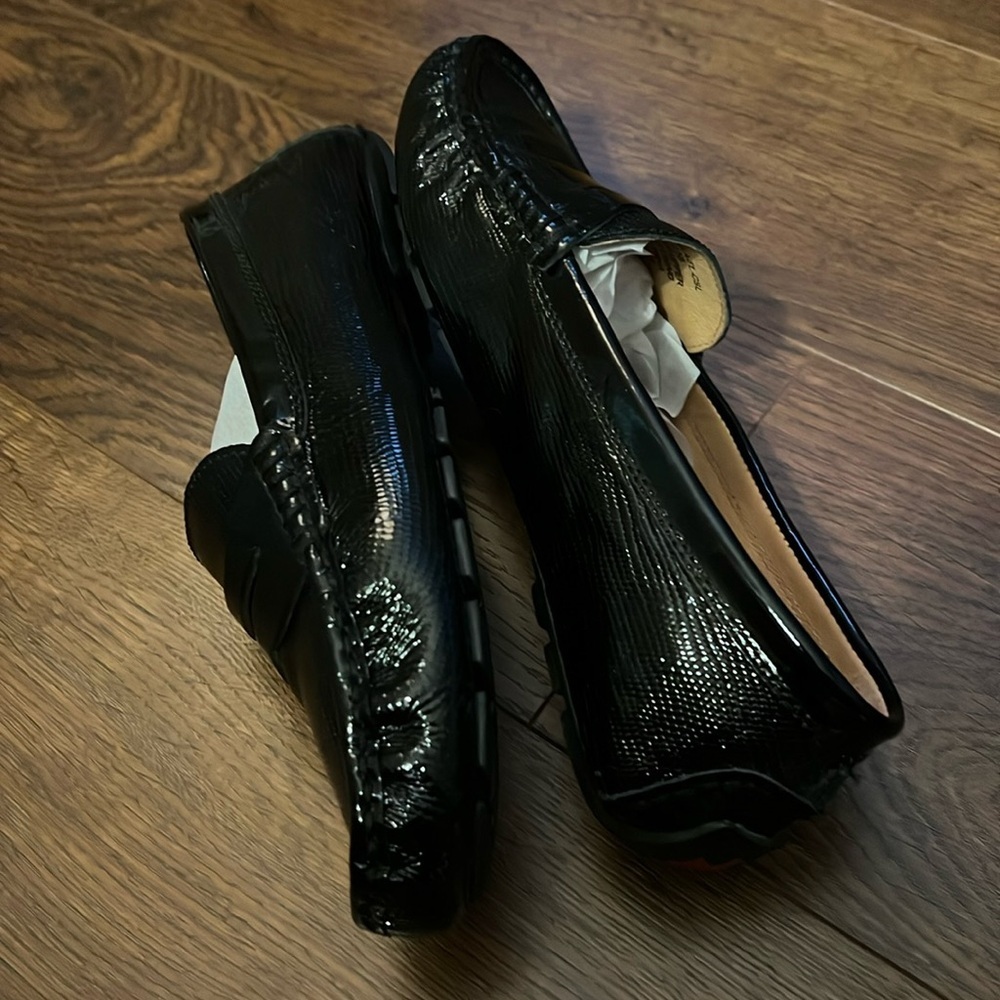 Polo Ralph Lauren Camila Driving Loafer 8.5 Snakeskin Patent Leather
